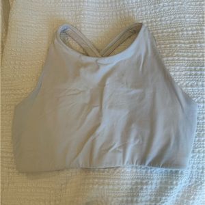 White Athleta high neck bra